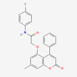 molecular formula C24H18FNO4 B4610295 N-(4-氟苯基)-2-[(7-甲基-2-氧代-4-苯基-2H-色烯-5-基)氧基]乙酰胺 