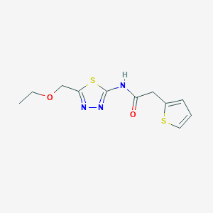 molecular formula C11H13N3O2S2 B4610296 N-[5-(ethoxymethyl)-1,3,4-thiadiazol-2-yl]-2-(2-thienyl)acetamide 