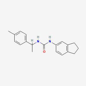 molecular formula C19H22N2O B4610306 N-(2,3-dihydro-1H-inden-5-yl)-N'-[1-(4-methylphenyl)ethyl]urea 