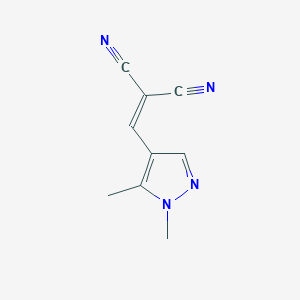 molecular formula C9H8N4 B4610322 [(1,5-dimethyl-1H-pyrazol-4-yl)methylene]malononitrile 