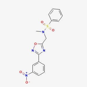 N-methyl-N-{[3-(3-nitrophenyl)-1,2,4-oxadiazol-5-yl]methyl}benzenesulfonamide