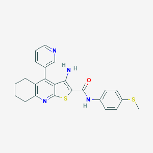 molecular formula C24H22N4OS2 B461034 3-amino-N-[4-(methylsulfanyl)phenyl]-4-(3-pyridinyl)-5,6,7,8-tetrahydrothieno[2,3-b]quinoline-2-carboxamide 