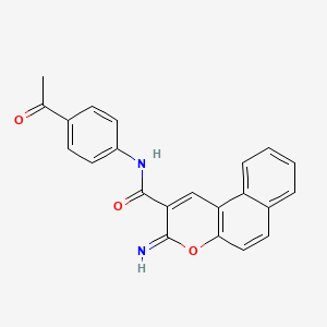 N-(4-acetylphenyl)-3-imino-3H-benzo[f]chromene-2-carboxamide