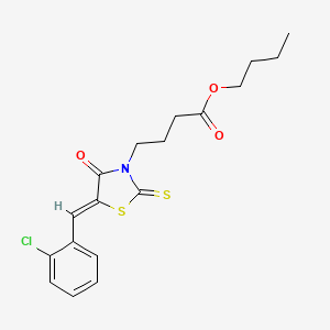 molecular formula C18H20ClNO3S2 B4610359 butyl 4-[5-(2-chlorobenzylidene)-4-oxo-2-thioxo-1,3-thiazolidin-3-yl]butanoate 