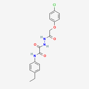 molecular formula C18H18ClN3O4 B4610367 2-{2-[(4-chlorophenoxy)acetyl]hydrazino}-N-(4-ethylphenyl)-2-oxoacetamide 