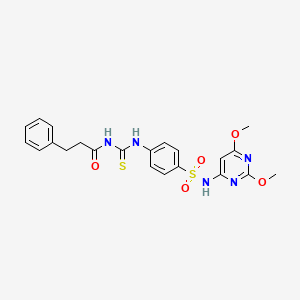 N-{[(4-{[(2,6-dimethoxy-4-pyrimidinyl)amino]sulfonyl}phenyl)amino]carbonothioyl}-3-phenylpropanamide