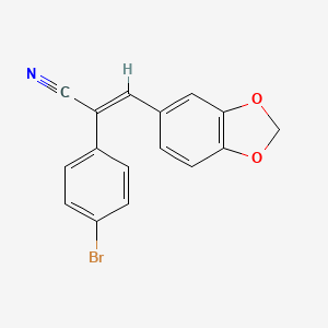 molecular formula C16H10BrNO2 B4610388 3-(1,3-benzodioxol-5-yl)-2-(4-bromophenyl)acrylonitrile 