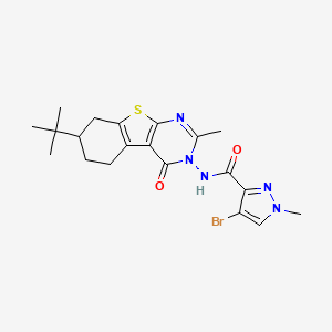 molecular formula C20H24BrN5O2S B4610406 4-bromo-N-(7-tert-butyl-2-methyl-4-oxo-5,6,7,8-tetrahydro[1]benzothieno[2,3-d]pyrimidin-3(4H)-yl)-1-methyl-1H-pyrazole-3-carboxamide 