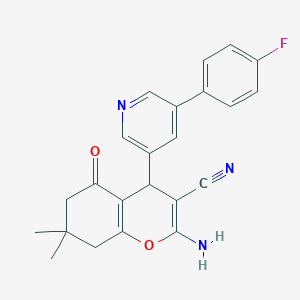 2-amino-4-[5-(4-fluorophenyl)-3-pyridinyl]-7,7-dimethyl-5-oxo-5,6,7,8-tetrahydro-4H-chromene-3-carbonitrile