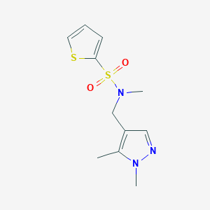 molecular formula C11H15N3O2S2 B4610414 N-[(1,5-dimethyl-1H-pyrazol-4-yl)methyl]-N-methyl-2-thiophenesulfonamide 