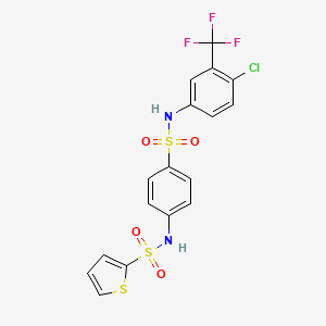 molecular formula C17H12ClF3N2O4S3 B4610425 N-[4-({[4-氯-3-(三氟甲基)苯基]氨基}磺酰基)苯基]-2-噻吩磺酰胺 