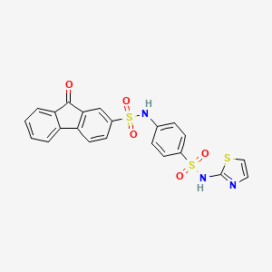 molecular formula C22H15N3O5S3 B4610445 9-oxo-N-{4-[(1,3-thiazol-2-ylamino)sulfonyl]phenyl}-9H-fluorene-2-sulfonamide 