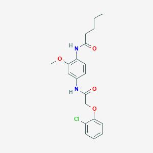 molecular formula C20H23ClN2O4 B4610453 N-(4-{[(2-chlorophenoxy)acetyl]amino}-2-methoxyphenyl)pentanamide 