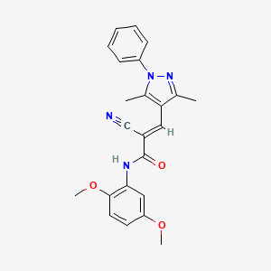 2-cyano-N-(2,5-dimethoxyphenyl)-3-(3,5-dimethyl-1-phenyl-1H-pyrazol-4-yl)acrylamide