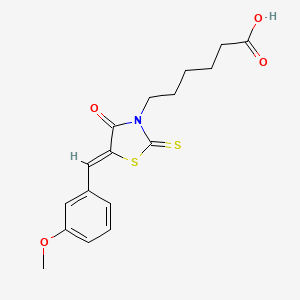 6-[5-(3-methoxybenzylidene)-4-oxo-2-thioxo-1,3-thiazolidin-3-yl]hexanoic acid