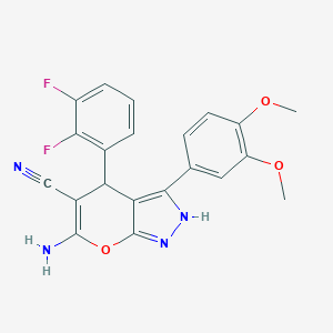 6-Amino-4-(2,3-difluorophenyl)-3-(3,4-dimethoxyphenyl)-2,4-dihydropyrano[2,3-c]pyrazole-5-carbonitrile