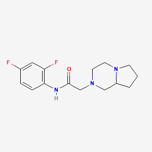 molecular formula C15H19F2N3O B4610542 N-(2,4-difluorophenyl)-2-(hexahydropyrrolo[1,2-a]pyrazin-2(1H)-yl)acetamide 