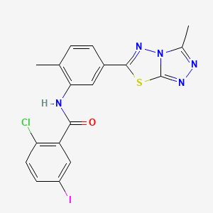 2-chloro-5-iodo-N-[2-methyl-5-(3-methyl[1,2,4]triazolo[3,4-b][1,3,4]thiadiazol-6-yl)phenyl]benzamide