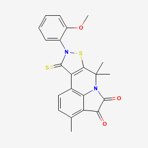 9-(2-methoxyphenyl)-3,7,7-trimethyl-10-thioxo-9,10-dihydro-7H-isothiazolo[5,4-c]pyrrolo[3,2,1-ij]quinoline-4,5-dione