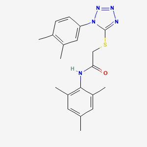 2-{[1-(3,4-dimethylphenyl)-1H-tetrazol-5-yl]thio}-N-mesitylacetamide