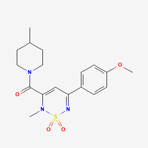 molecular formula C18H23N3O4S B4610562 5-(4-methoxyphenyl)-2-methyl-3-[(4-methyl-1-piperidinyl)carbonyl]-2H-1,2,6-thiadiazine 1,1-dioxide 