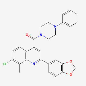 2-(1,3-benzodioxol-5-yl)-7-chloro-8-methyl-4-[(4-phenyl-1-piperazinyl)carbonyl]quinoline