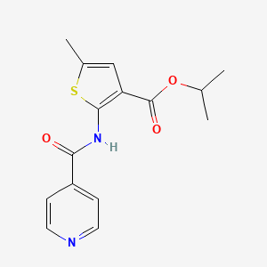 molecular formula C15H16N2O3S B4610606 异丙基2-(异烟酰氨基)-5-甲基-3-噻吩羧酸酯 