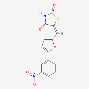 molecular formula C14H8N2O5S B4610635 5-{[5-(3-nitrophenyl)-2-furyl]methylene}-1,3-thiazolidine-2,4-dione 