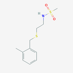 molecular formula C11H17NO2S2 B4610669 N-{2-[(2-甲基苯甲基)硫]乙基}甲磺酰胺 