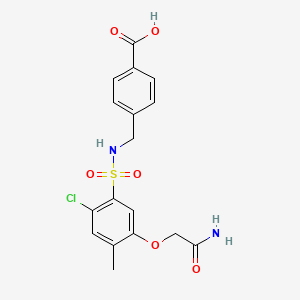 4-[({[5-(2-amino-2-oxoethoxy)-2-chloro-4-methylphenyl]sulfonyl}amino)methyl]benzoic acid