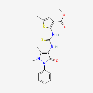 methyl 2-({[(1,5-dimethyl-3-oxo-2-phenyl-2,3-dihydro-1H-pyrazol-4-yl)amino]carbonothioyl}amino)-5-ethyl-3-thiophenecarboxylate