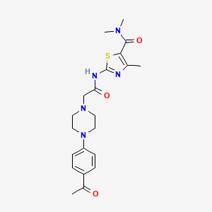 molecular formula C21H27N5O3S B4610741 2-({[4-(4-acetylphenyl)-1-piperazinyl]acetyl}amino)-N,N,4-trimethyl-1,3-thiazole-5-carboxamide 