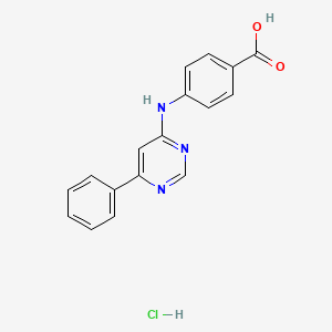 molecular formula C17H14ClN3O2 B4610747 4-[(6-phenyl-4-pyrimidinyl)amino]benzoic acid hydrochloride 