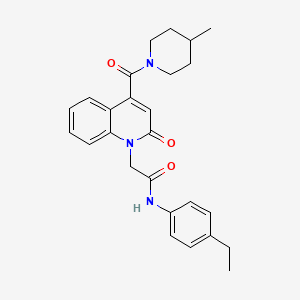 molecular formula C26H29N3O3 B4610767 N-(4-ethylphenyl)-2-[4-[(4-methyl-1-piperidinyl)carbonyl]-2-oxo-1(2H)-quinolinyl]acetamide 