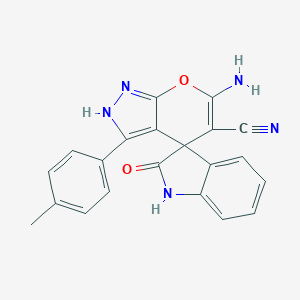molecular formula C21H15N5O2 B461078 6'-amino-3'-(4-methylphenyl)-2-oxospiro[1H-indole-3,4'-2H-pyrano[2,3-c]pyrazole]-5'-carbonitrile CAS No. 674807-34-2