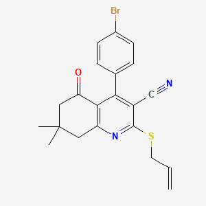 molecular formula C21H19BrN2OS B4610808 2-(allylthio)-4-(4-bromophenyl)-7,7-dimethyl-5-oxo-5,6,7,8-tetrahydro-3-quinolinecarbonitrile 