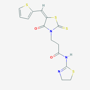 N-(4,5-dihydro-1,3-thiazol-2-yl)-3-[4-oxo-5-(2-thienylmethylene)-2-thioxo-1,3-thiazolidin-3-yl]propanamide