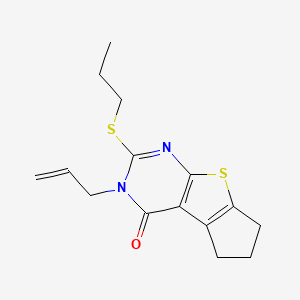 molecular formula C15H18N2OS2 B4610839 3-allyl-2-(propylthio)-3,5,6,7-tetrahydro-4H-cyclopenta[4,5]thieno[2,3-d]pyrimidin-4-one 