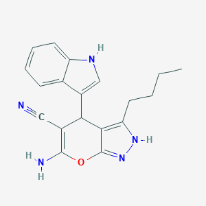 6-amino-3-butyl-4-(1H-indol-3-yl)-2,4-dihydropyrano[2,3-c]pyrazole-5-carbonitrile