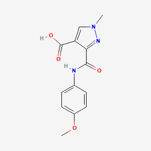 molecular formula C13H13N3O4 B4610869 3-{[(4-甲氧基苯基)氨基]羰基}-1-甲基-1H-吡唑-4-羧酸 