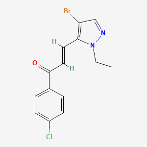 3-(4-bromo-1-ethyl-1H-pyrazol-5-yl)-1-(4-chlorophenyl)-2-propen-1-one