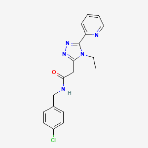 molecular formula C18H18ClN5O B4610889 N-(4-chlorobenzyl)-2-[4-ethyl-5-(2-pyridinyl)-4H-1,2,4-triazol-3-yl]acetamide 