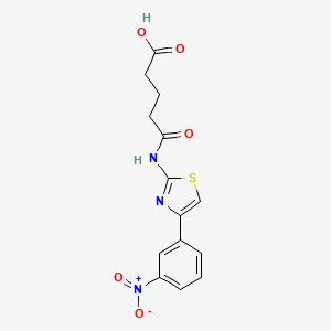 molecular formula C14H13N3O5S B4610892 5-{[4-(3-nitrophenyl)-1,3-thiazol-2-yl]amino}-5-oxopentanoic acid 