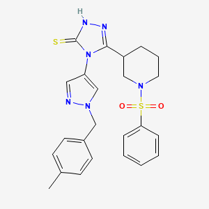 4-[1-(4-methylbenzyl)-1H-pyrazol-4-yl]-5-[1-(phenylsulfonyl)-3-piperidinyl]-4H-1,2,4-triazole-3-thiol