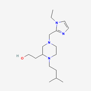 molecular formula C17H32N4O B4610914 2-[4-[(1-乙基-1H-咪唑-2-基)甲基]-1-(3-甲基丁基)-2-哌嗪基]乙醇 