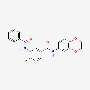 molecular formula C23H20N2O4 B4610920 3-(苯甲酰氨基)-N-(2,3-二氢-1,4-苯并二氧杂环-6-基)-4-甲基苯甲酰胺 