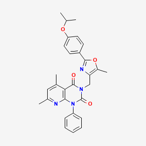 3-{[2-(4-isopropoxyphenyl)-5-methyl-1,3-oxazol-4-yl]methyl}-5,7-dimethyl-1-phenylpyrido[2,3-d]pyrimidine-2,4(1H,3H)-dione