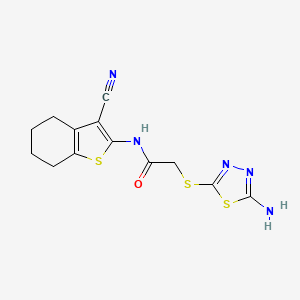 2-[(5-amino-1,3,4-thiadiazol-2-yl)thio]-N-(3-cyano-4,5,6,7-tetrahydro-1-benzothien-2-yl)acetamide