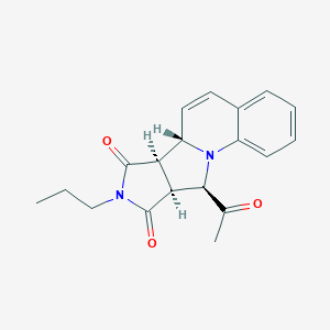 molecular formula C19H20N2O3 B461096 10-acetyl-8-propyl-9a,10-dihydro-6aH-pyrrolo[3',4':3,4]pyrrolo[1,2-a]quinoline-7,9(6bH,8H)-dione 