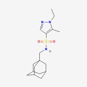 molecular formula C17H27N3O2S B4610962 N-(1-金刚烷基甲基)-1-乙基-5-甲基-1H-吡唑-4-磺酰胺 